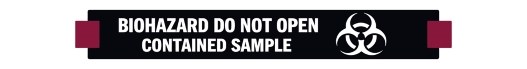 Obraz premium Long horizontal black warning label reading 