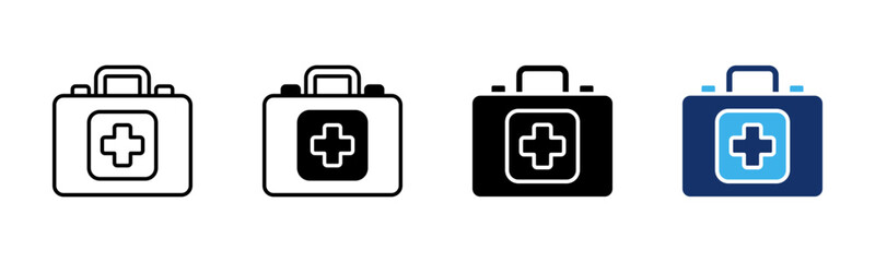 Obraz premium First Aid Kit icon set multiple style collection