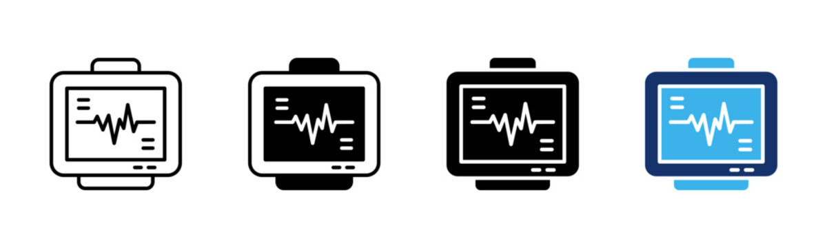 Heart Monitor icon set multiple style collection