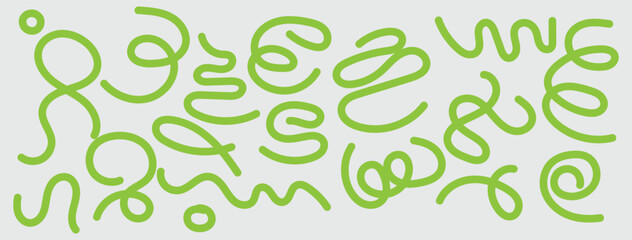 Minimalist squiggle-style illustration in bold blue on a light gray background. Repeating playful loops form a visual rhythm with the word “Squiggle” anchored in bold black type. © Top