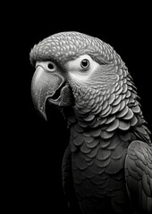 Fototapeta premium A parrot animal black bird.