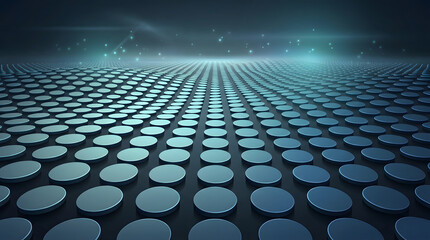 Obraz premium Abstract Circular Grid: A mesmerizing abstract composition showcases a field of textured, circular forms. The gradient of tones and interplay of light. 