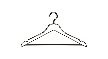 Simple black and white vector illustration of a classic clothing hanger hook design