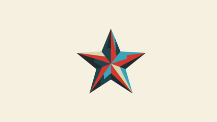 Geometric Five Pointed Star Icon Design Element