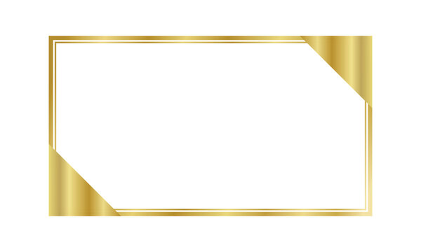 Luxury gold gradient certificate frame. Elegant rectangular border with folded corner ribbon. Premium template design for awards, invitations and certificates.