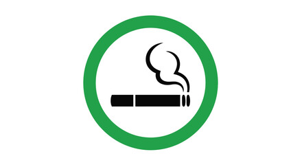 Vector graphic illustration representing a designated smoking area permitted sign design element clearly visible
