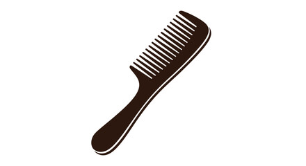 Simple dark brown hair comb vector illustration graphic design for personal care and styling
