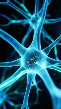 Abstract glowing neuron illustration representing brain activity neural networks and scientific research a vibrant concept for medical technology and innovation themes