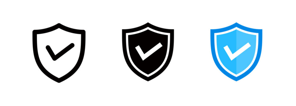 Shield icon and check mark icon indicating approval