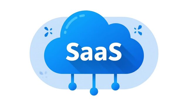 Modern cloud computing SaaS service logo design