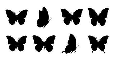 set of butterfly silhouettes