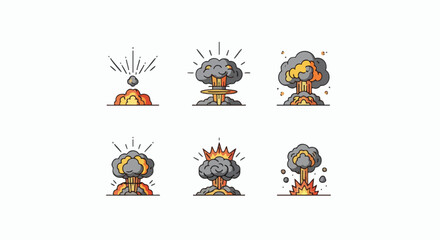 Cartoon Explosion Cloud Icons