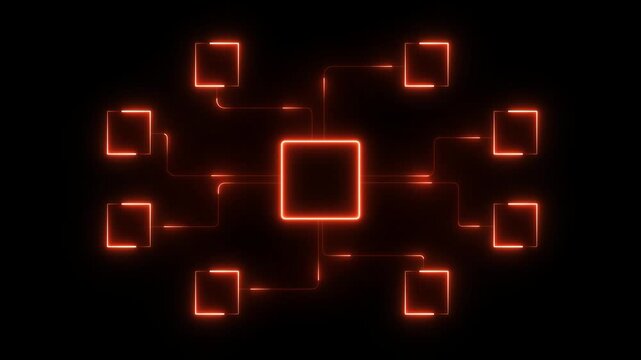 Ai tools or neon box. Multi function for technology motion background.  Tasks Smart AI solutions improve efficiency,  work 4k motion.