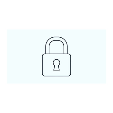 Minimalist Security Padlock Line Art Icon for Privacy and Protection