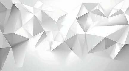 White abstract polygonal 3D background with geometric shapes.