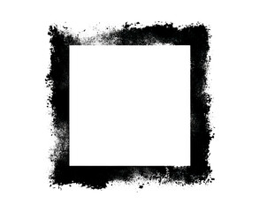 Square powder dust frame with grunge border on transparent background PNG