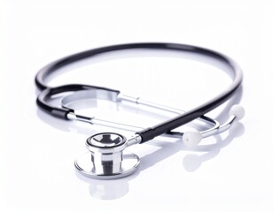Professional medical stethoscope isolated on a white background