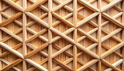 精緻な幾何学模様が広がる日本伝統工芸の組子細工オーバーヘッドクローズアップ