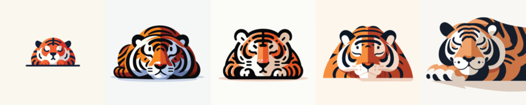 vector of a sleeping tiger