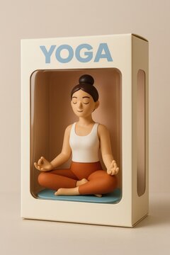Meditative yoga figurine packaging