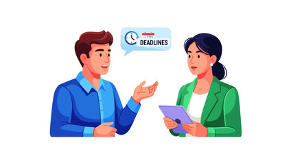 Colleagues communicating about urgent project deadlines