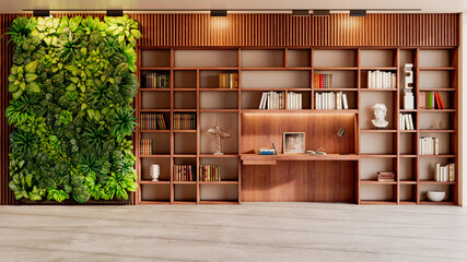 Naklejka premium Large luxury modern bright interiors Living room mockup illustration 3D rendering Generated Color Image