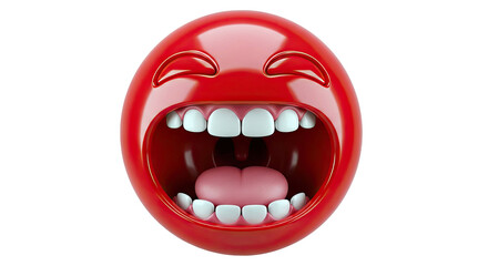 Naklejka premium Red laughing emoji 3D render