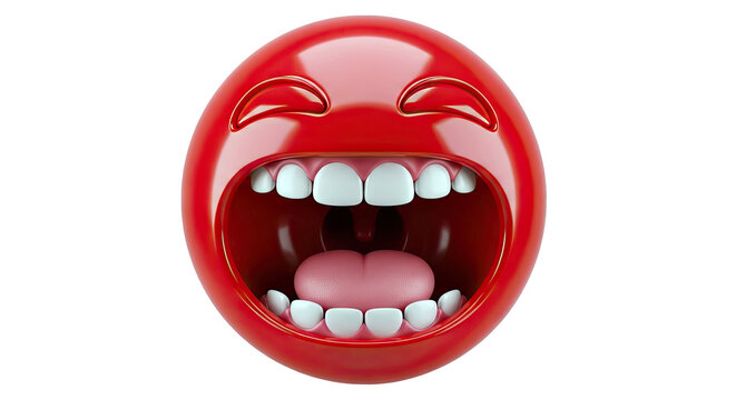 Red laughing emoji 3D render
