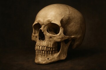 Obraz premium Realistic human skull art