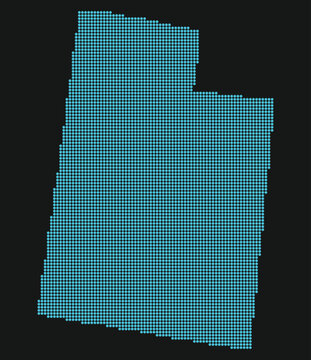 Utah Light Blue Point Grid Map on Black