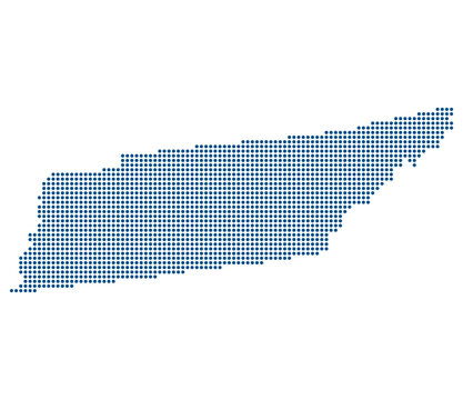 Tennessee Blue Dotted Map