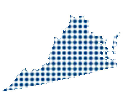 Virginia Blue Dotted Map for Ashburn Data Center Alley and Northern VA AI Corridor