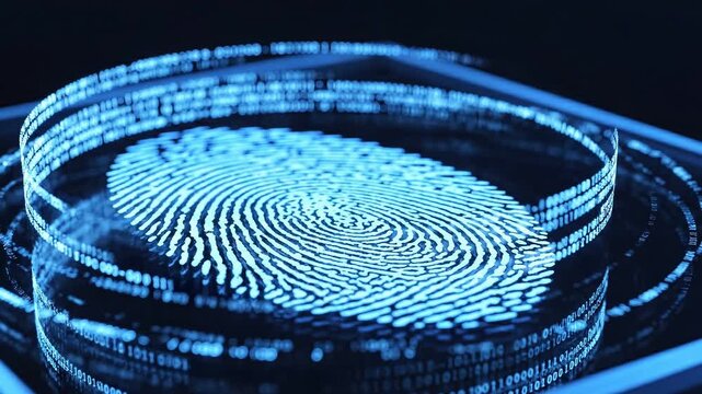 Security Zero Trust concepts. Digital Biometric Fingerprint Scan Authentication Providing High Security Identity Access Control Zero Trust Network Architecture Technology Safe Data Protection Concept