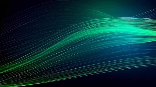 Digital technology green blue geometric curve abstract background