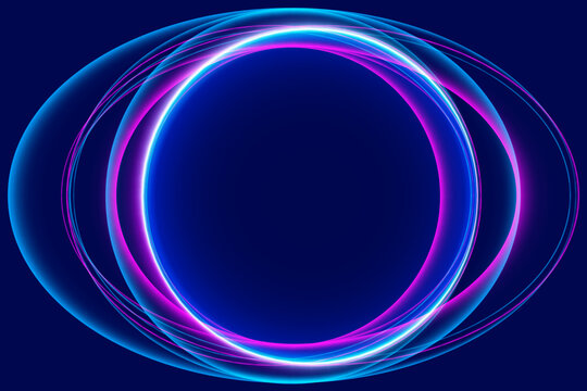 Abstract circular background, glowing border, vector illustration.