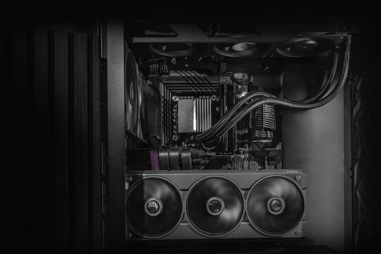 new computer components assembled 