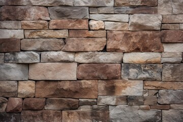Fototapeta premium Stone wall showing detail of varied rock masonry construction providing a rustic surface