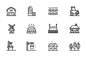 Fototapeta premium set of vector icons of houses