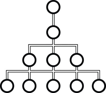 Corporate organizational hierarchy chart vector featuring structured node network tree diagram for business management workflow and data architecture.