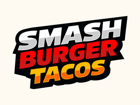 Smash burger taco logo vector