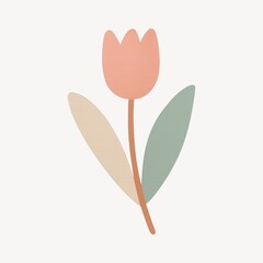 Obraz premium Minimalist pastel tulip illustration