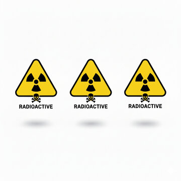 ISO 361 Radiation Warning Trefoil Symbol Radioactive Danger Sign Vector Icon Set