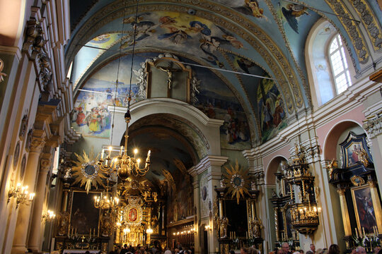 Our Lady Angels Basilica Facade August 2024 Mannerist architecture of famous pilgrimage church in Kalwaria Zebrzydowska