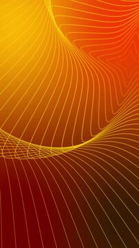 Vibrant abstract background with curved yellow lines on a gradient orange and red background with a mix of warm tones.  Background animation with seamless looping 