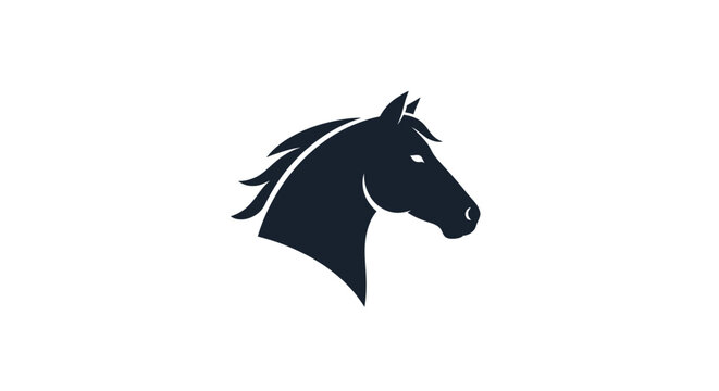 Black Horse Head Silhouette Graphic Illustration.