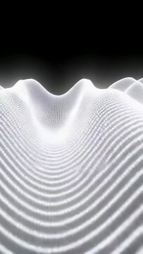 Vertical video: Brightening mesh pulsing in dark void across frames, showing glowing central crest