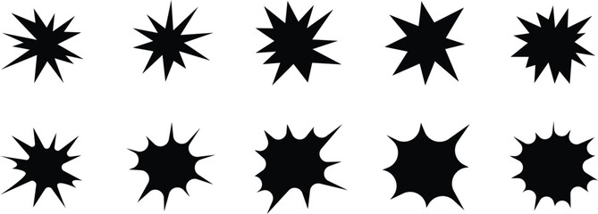 Comic speech bubbles burst and explosion effects set with dynamic action lines vector Illustration. © Hanan