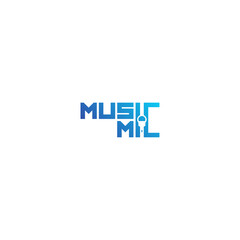 Obraz premium Music Mic wordmark, logo concept.