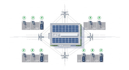 Central Solar Panel System with Connected Devices. © Reza