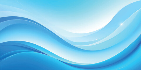 Obraz premium A flowing blue wave vector design with abstract light curves and a gradient motion pattern creates a professional technology backdrop for web business wallpaper